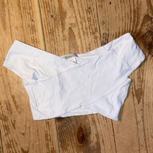 Charlotte Russe - white crossed crop top (s)